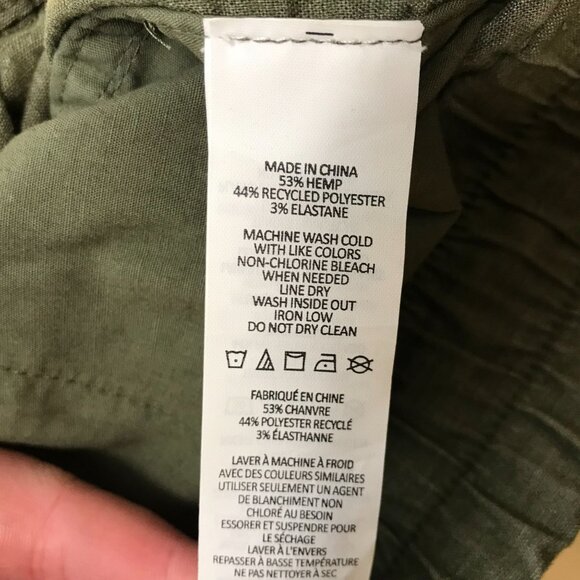 PRANA - WOMEN'S SMALL -GREEN HEMP BLEND ELASTIC WAIST PULL-ON PANTS - Picture 8 of 8